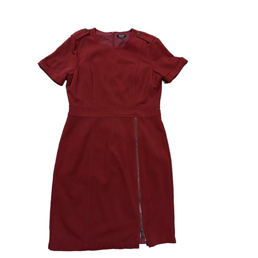 Worth New York Maroon Short Sleeve Sheath Dress sz 12